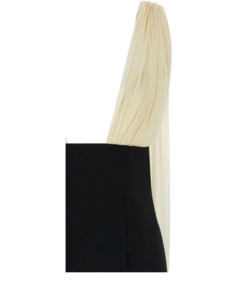Bicolor Virgin Wool Long Dress 