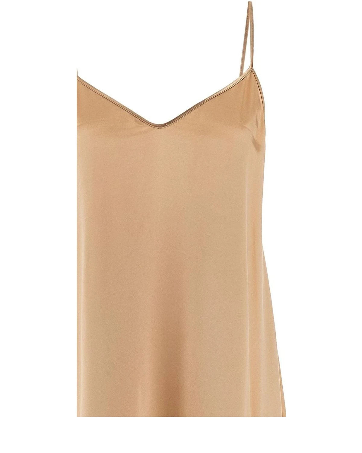 Beige Viscose Long Dress 