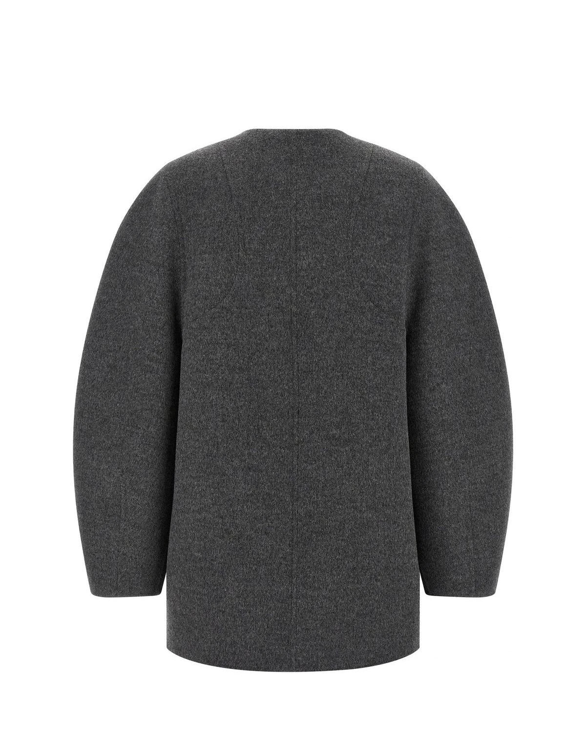 Fendi Wrap Coat in gray, Virgin Wool — view 2