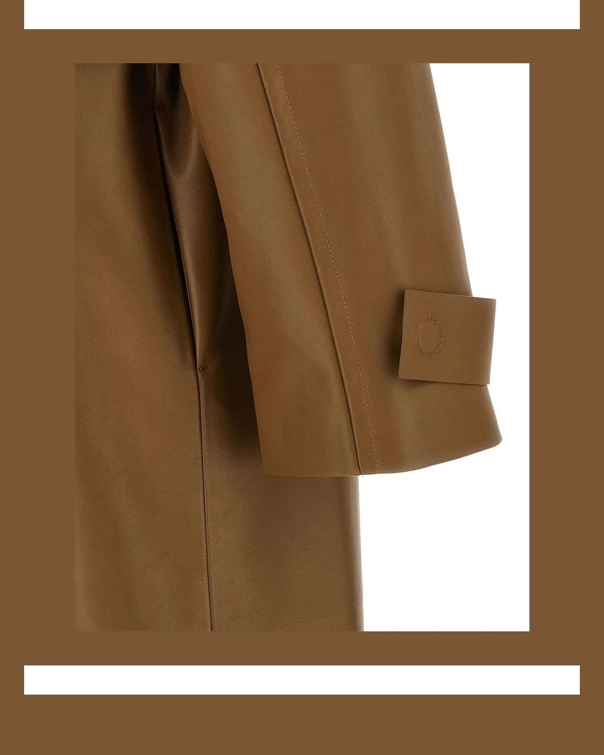 Fendi Trench Coat in brown, Lamb Leather — view 4