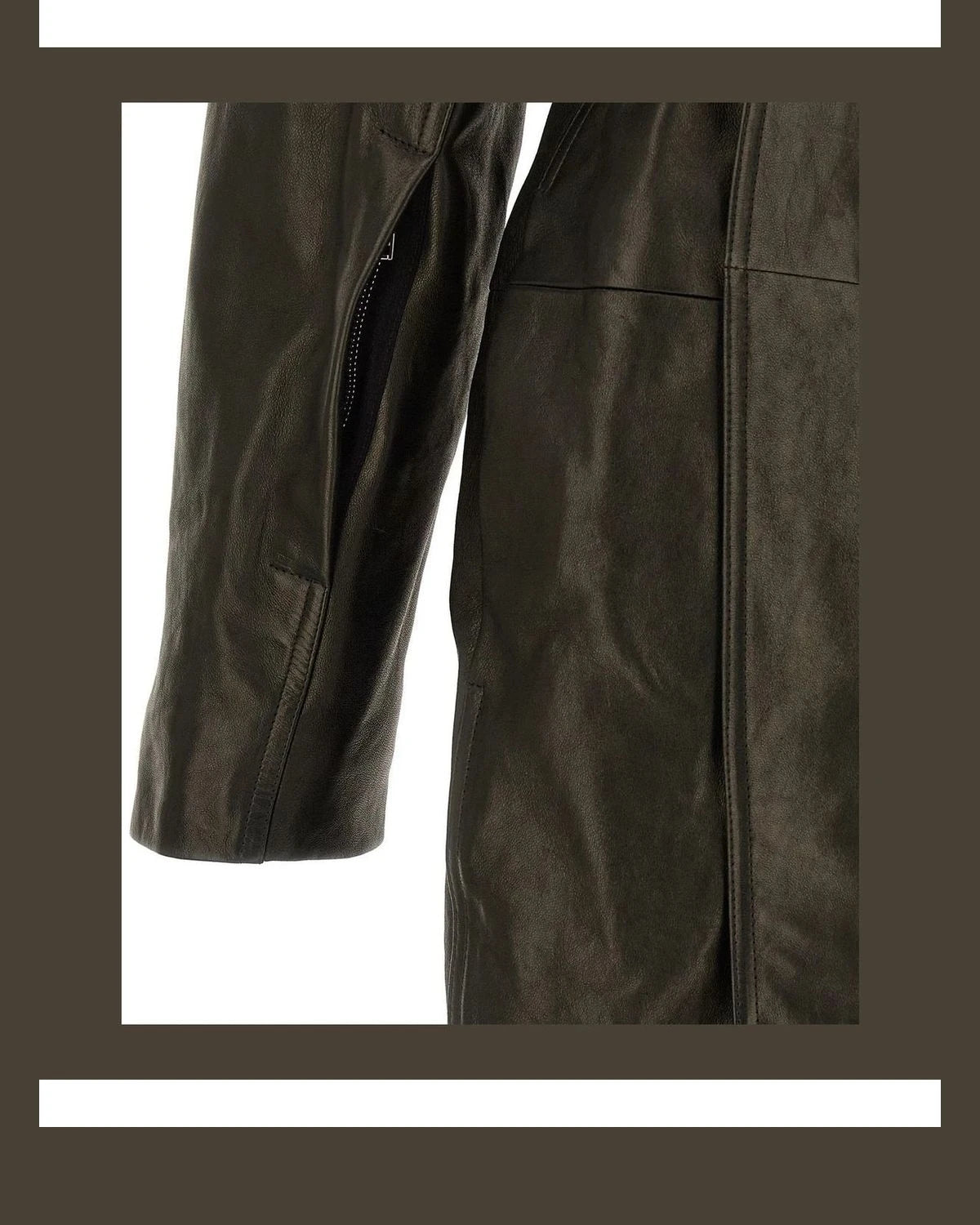 Rick Owens Wrap Coat in black, Lamb Leather — view 4