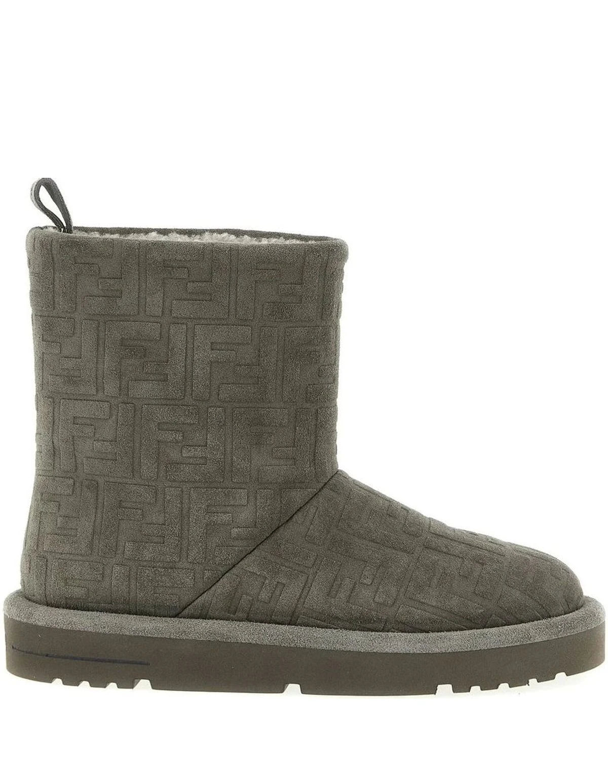 Fendi Slippers in gray, Calfskin Leather