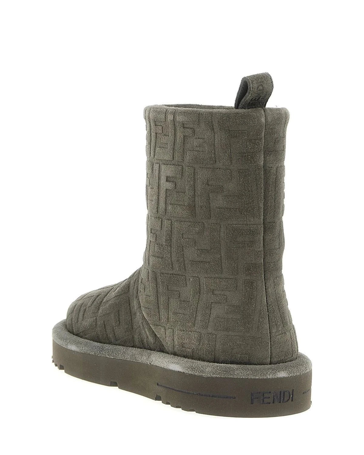 Fendi Slippers in gray, Calfskin Leather — view 3