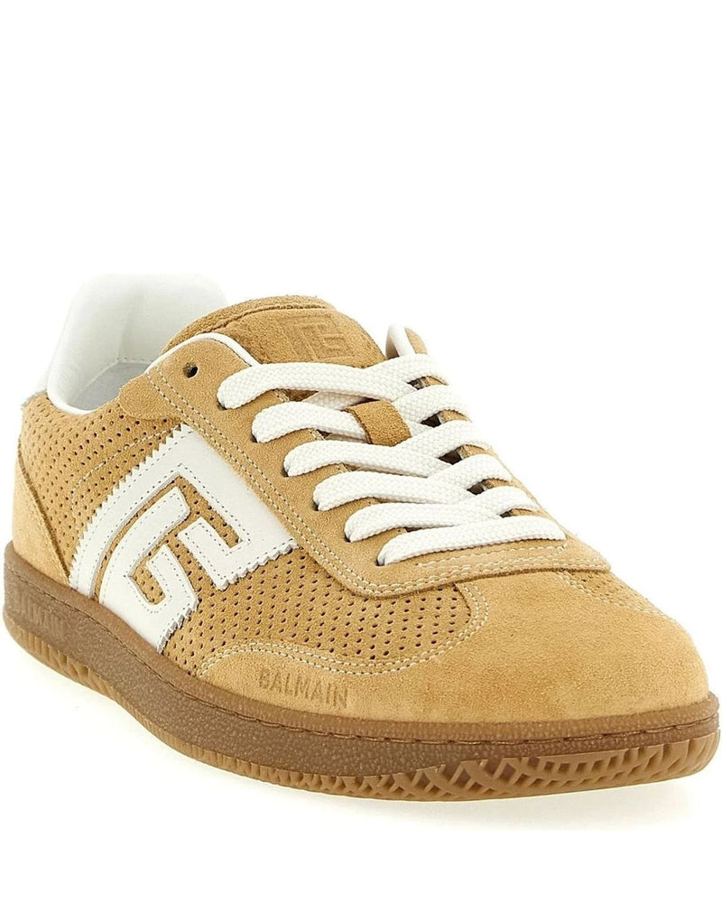 Balmain Sneakers in beige, Calfskin Leather — view 2