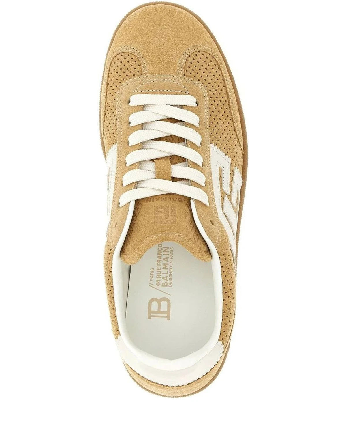 Balmain Sneakers in beige, Calfskin Leather — view 4