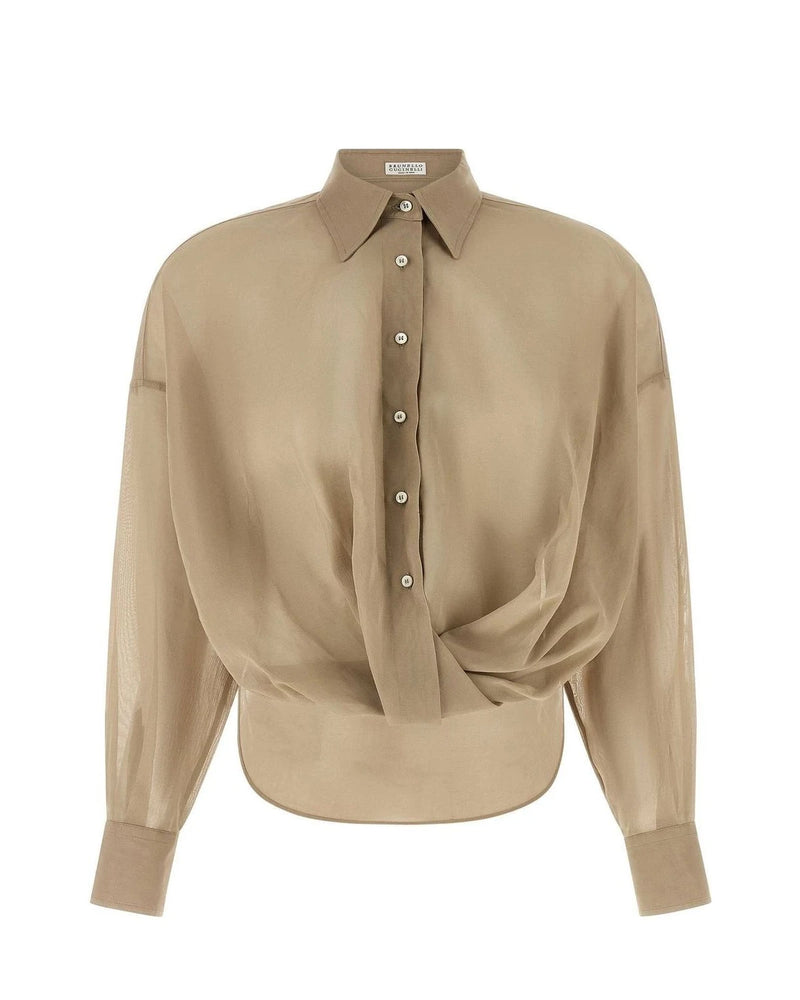 Brunello Cucinelli Blouse in beige, Cotton