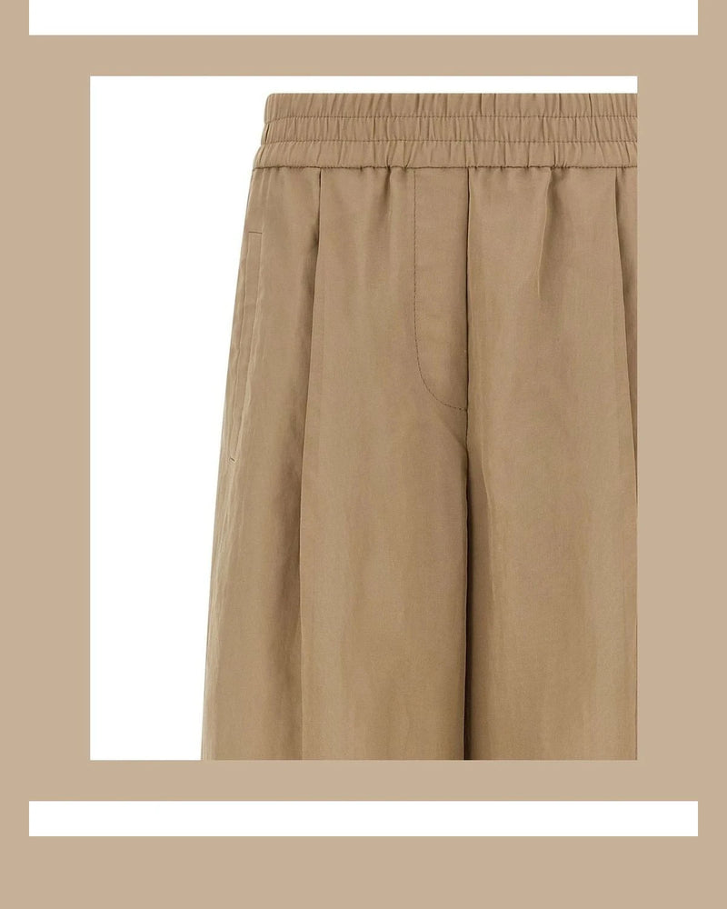 Brunello Cucinelli Palazzo Pant in beige, Cotton — view 3