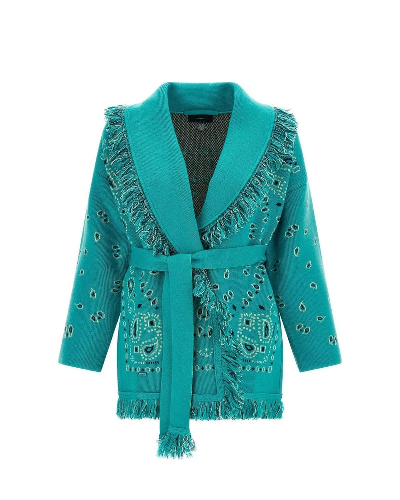 Alanui Cardigan in blue, Cashmere