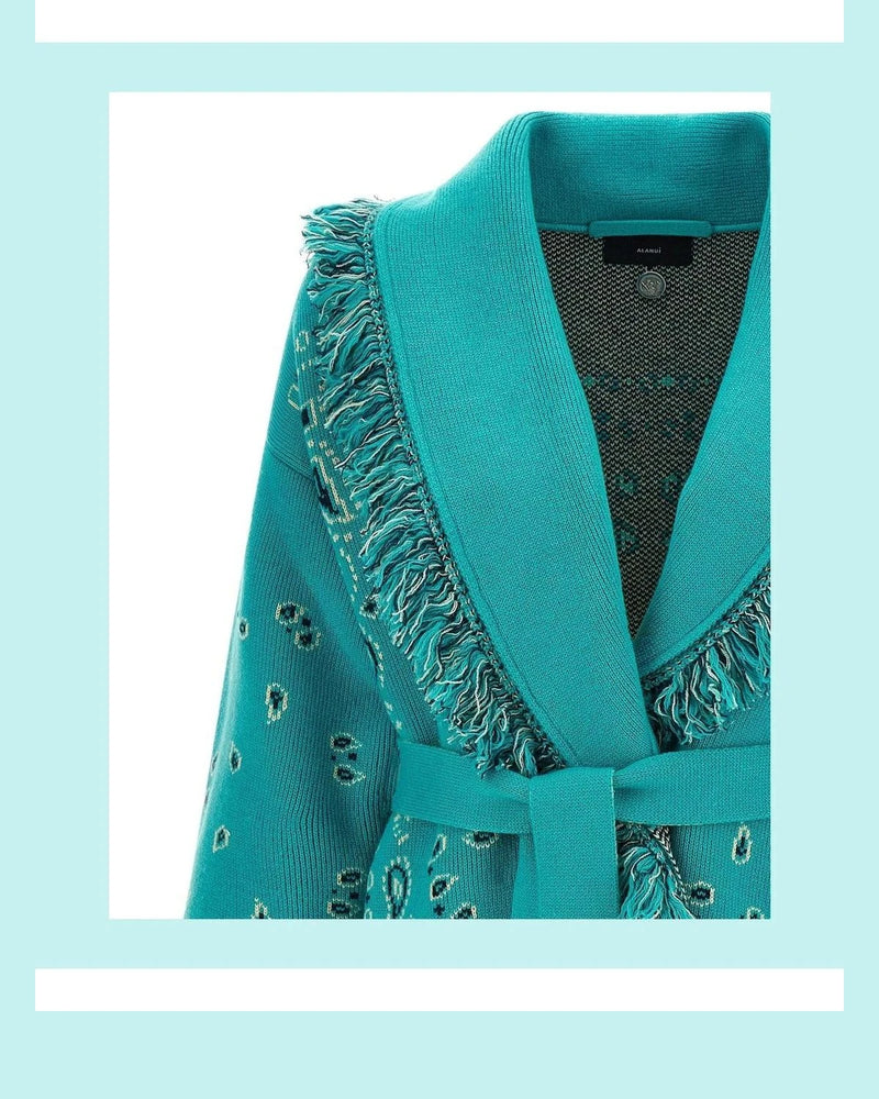 Alanui Cardigan in blue, Cashmere — view 3