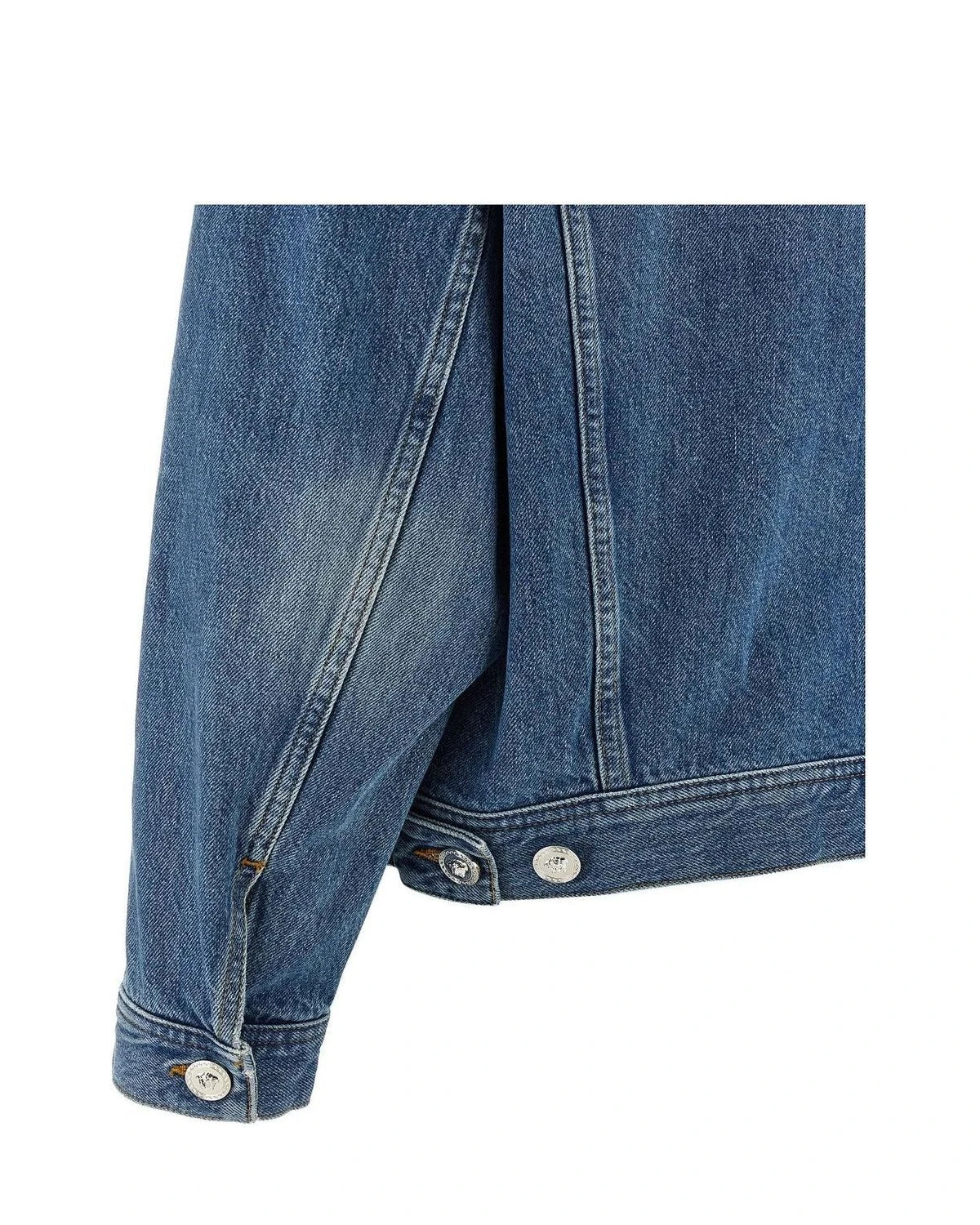 Versace Trucker Jacket in blue, Cotton — view 4