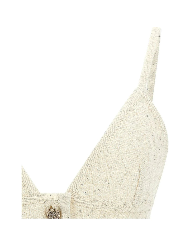 Alessandra Rich Corset Top in white, Polyester — view 3
