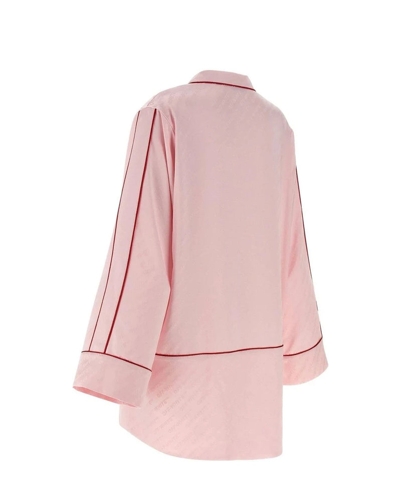 Off-White Dress Shirt in pink, Viscose — view 3