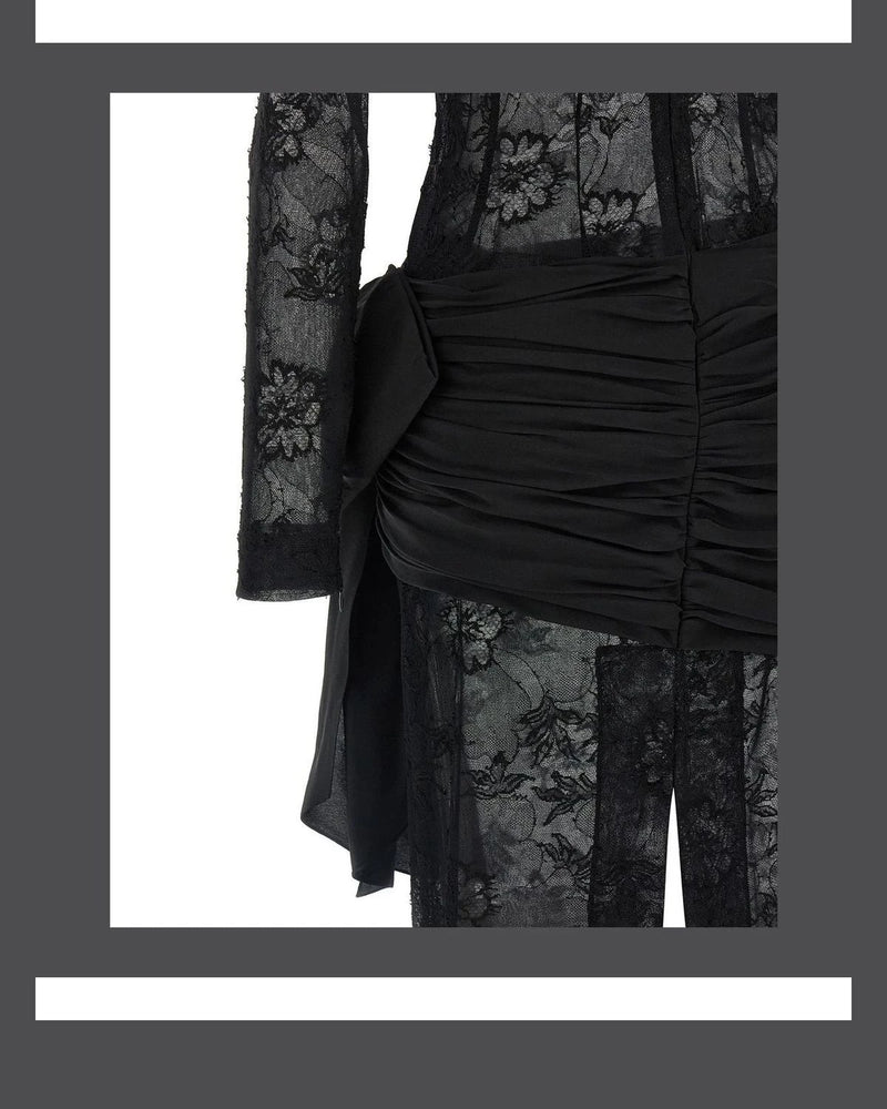 Alessandra Rich Dresse in black, Viscose — view 4