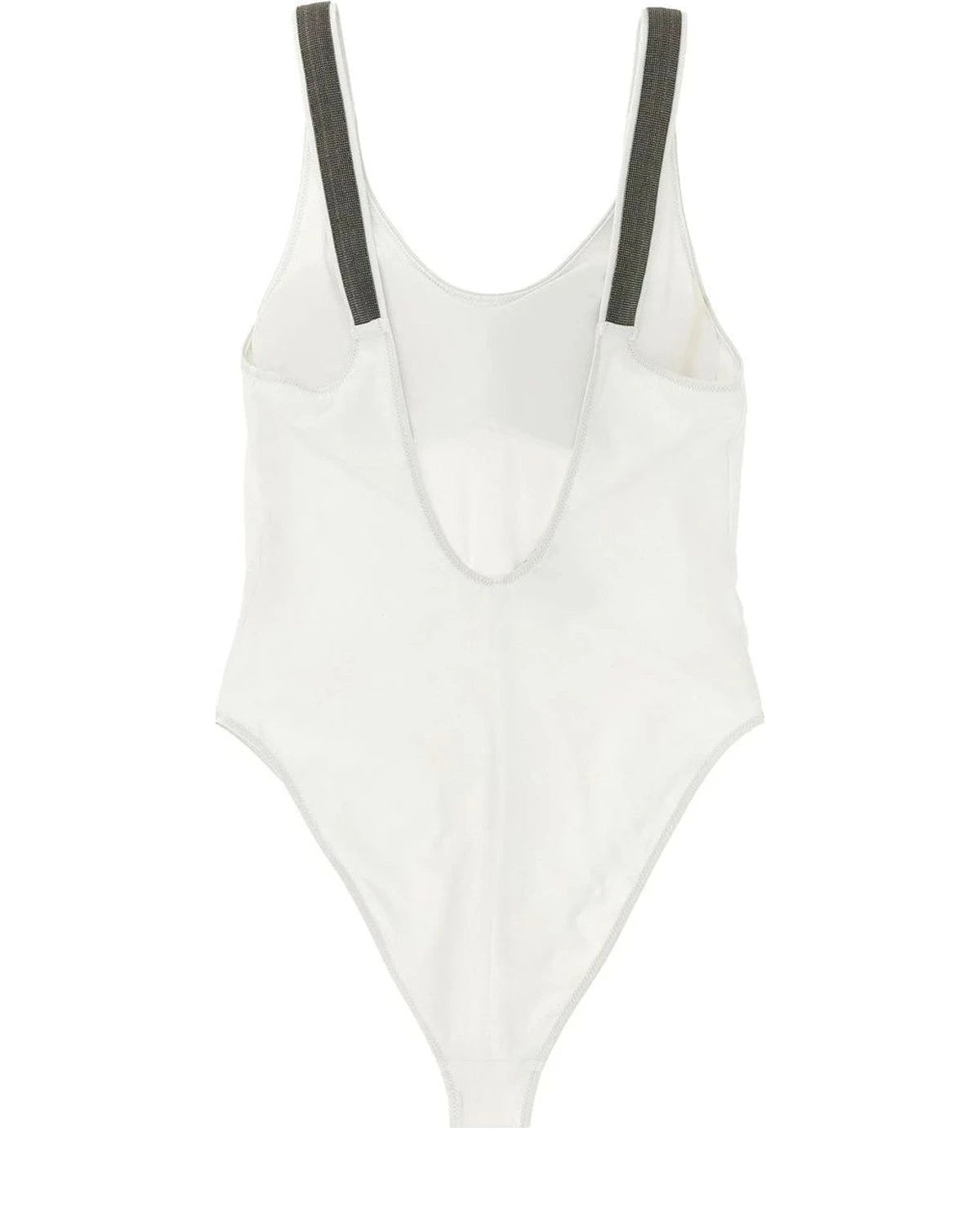 Brunello Cucinelli One-Piece Swimsuit in white, Polyamide — view 2