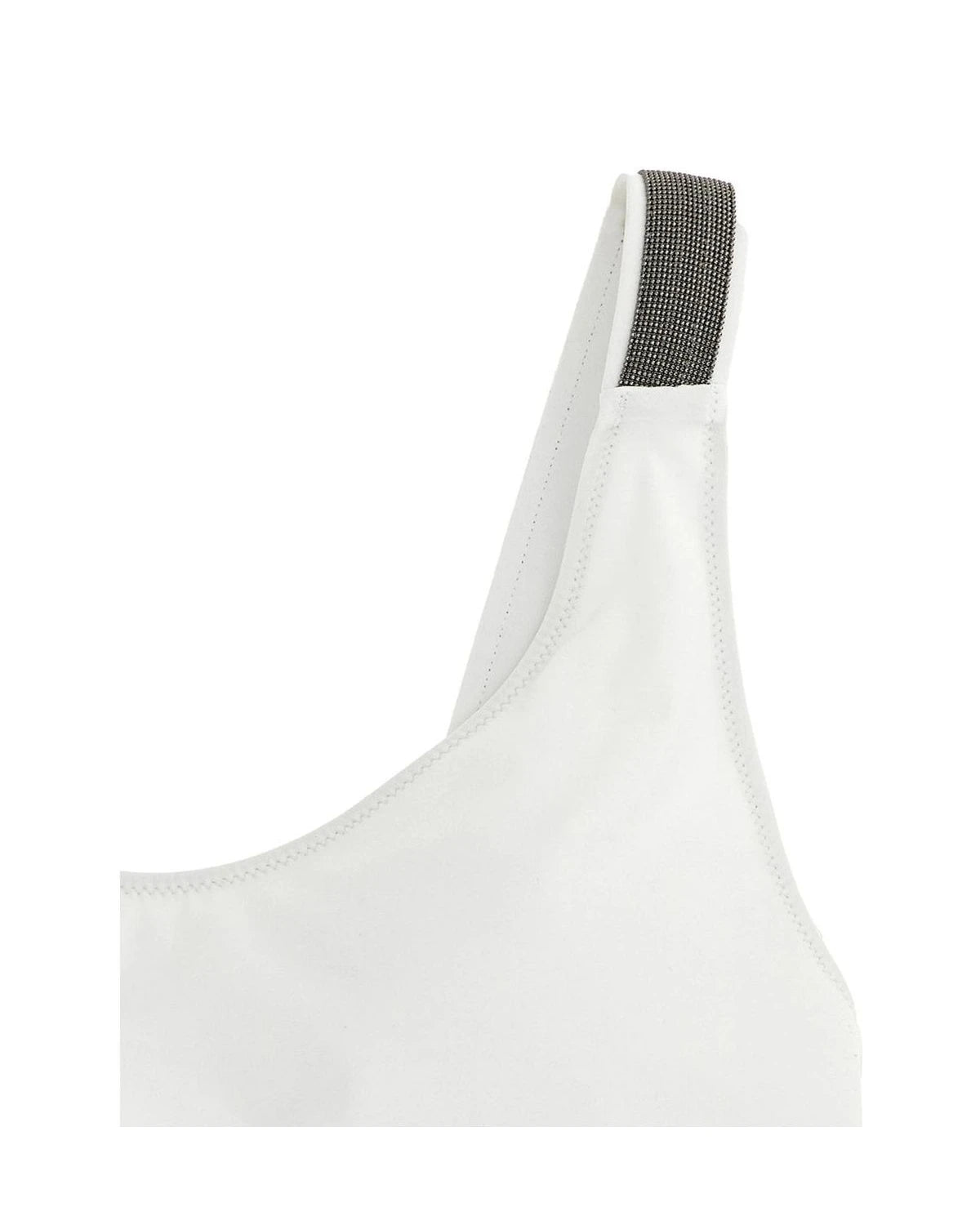 Brunello Cucinelli One-Piece Swimsuit in white, Polyamide — view 3