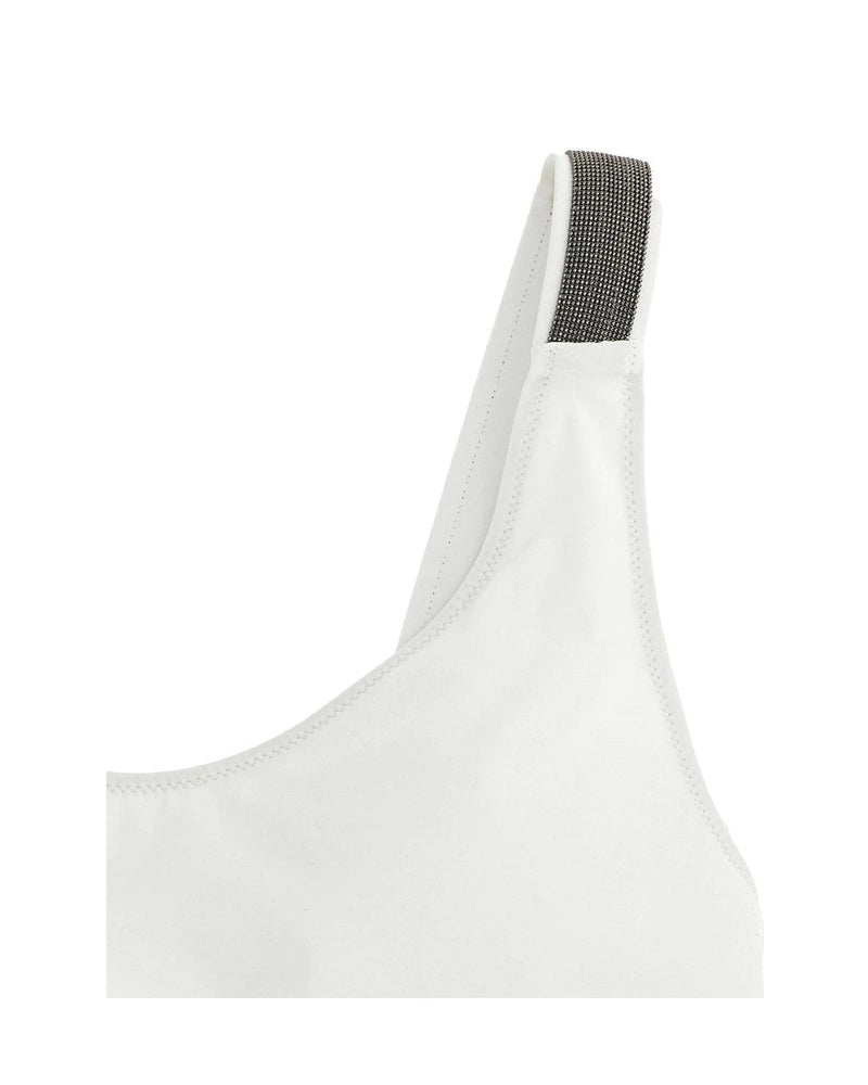 Brunello Cucinelli One-Piece Swimsuit in white, Polyamide — view 3