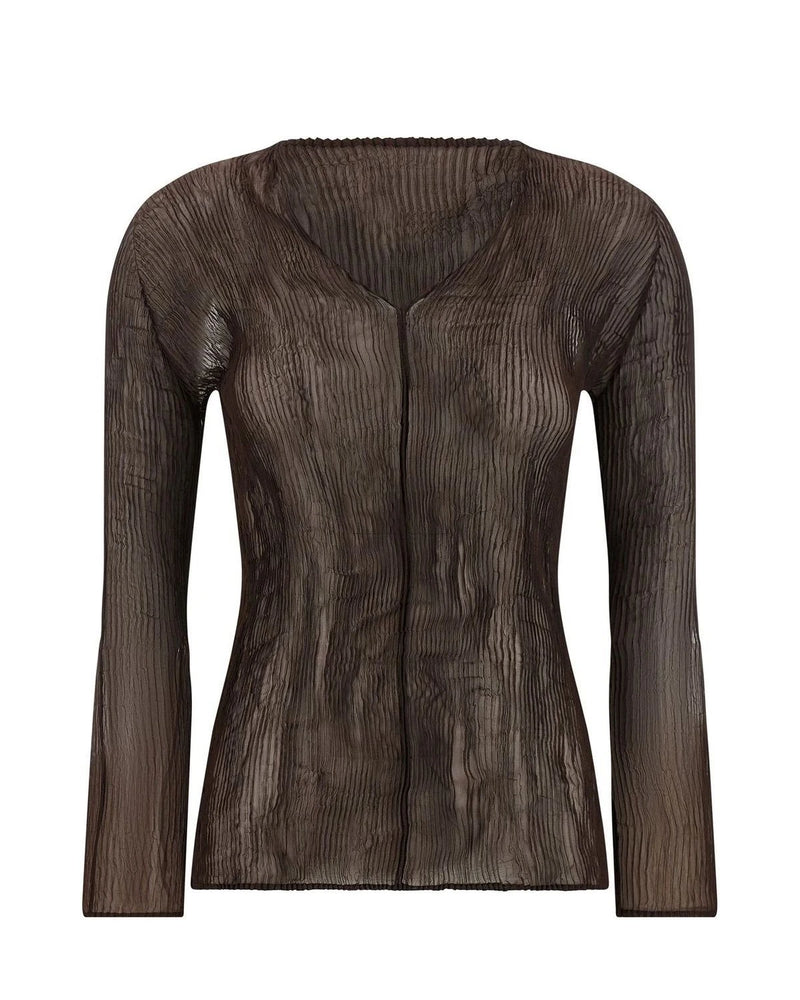 Issey Miyake Blouse in brown, Recycled Polyester