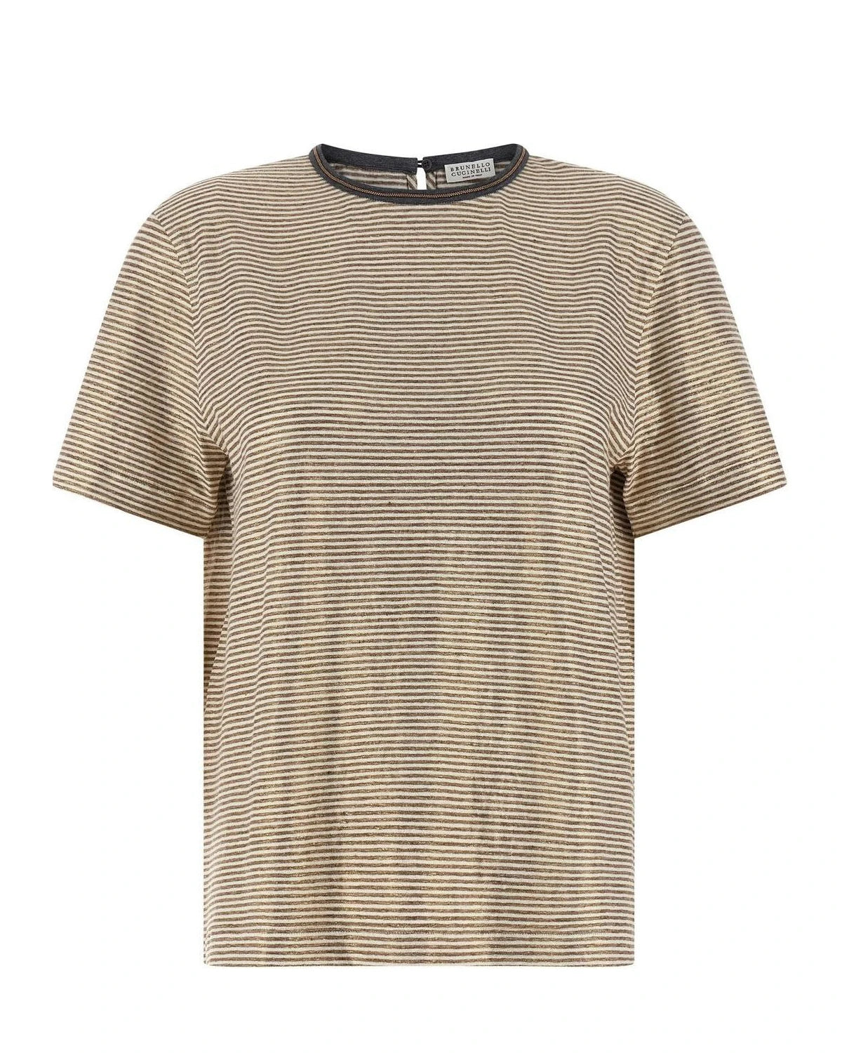 Brunello Cucinelli Multicolor Linen T-Shirt 