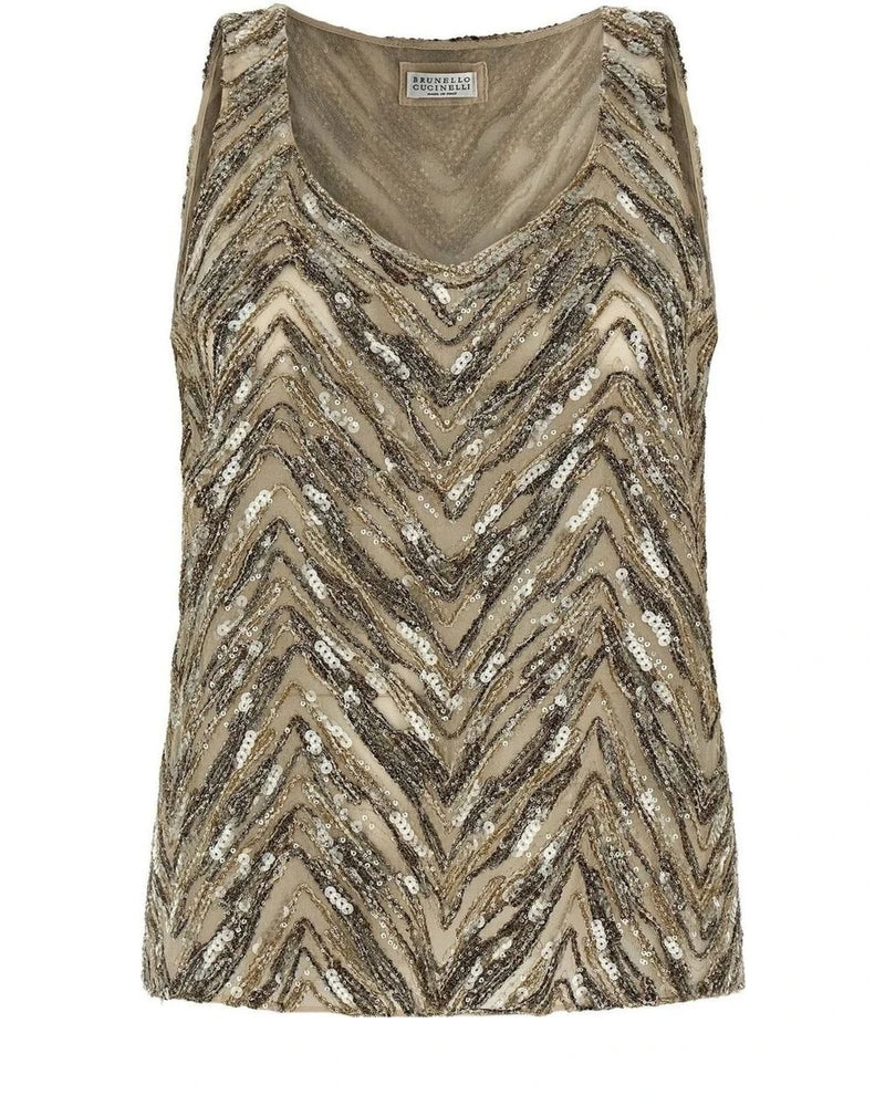 Brunello Cucinelli Tank Top in beige