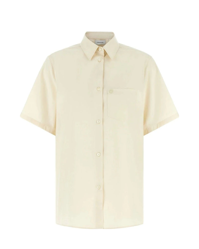 Ferragamo Dress Shirt in beige, Cotton