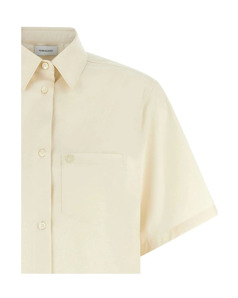 Ferragamo Dress Shirt in beige, Cotton — view 3