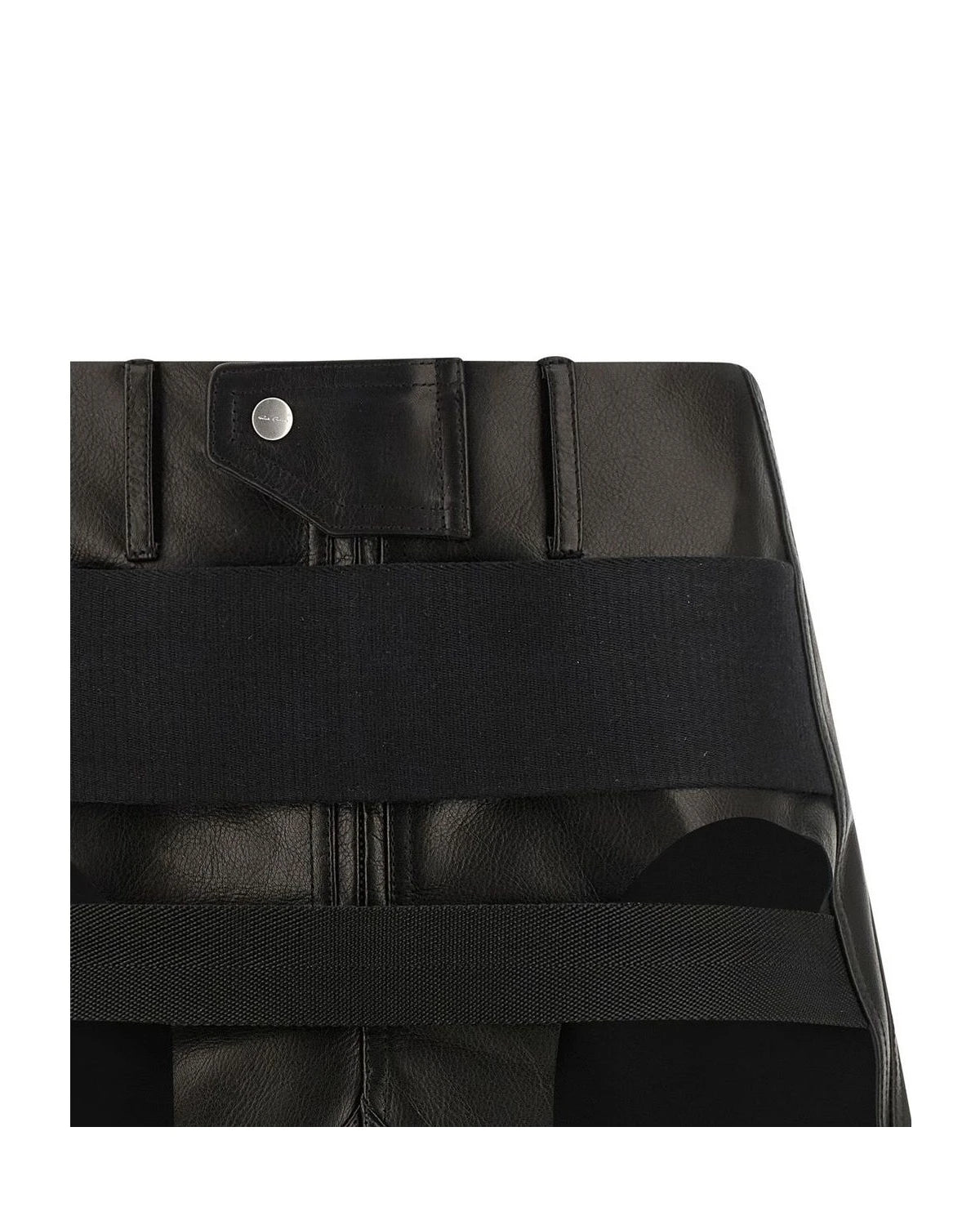Black Calfskin Long Skirt 