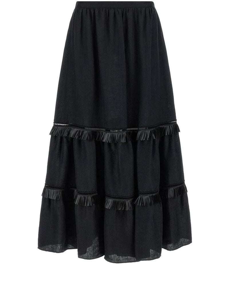 Kiton Skirt in black, Linen