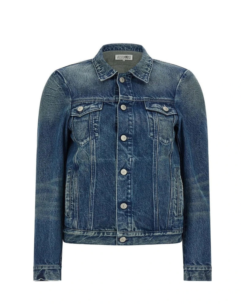 MM6 Maison Margiela Trucker Jacket in blue, Cotton