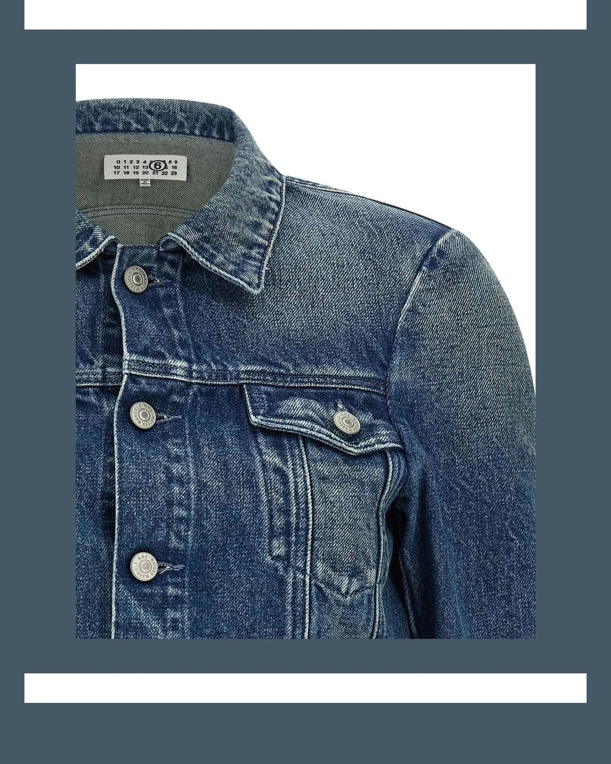 MM6 Maison Margiela Trucker Jacket in blue, Cotton — view 3