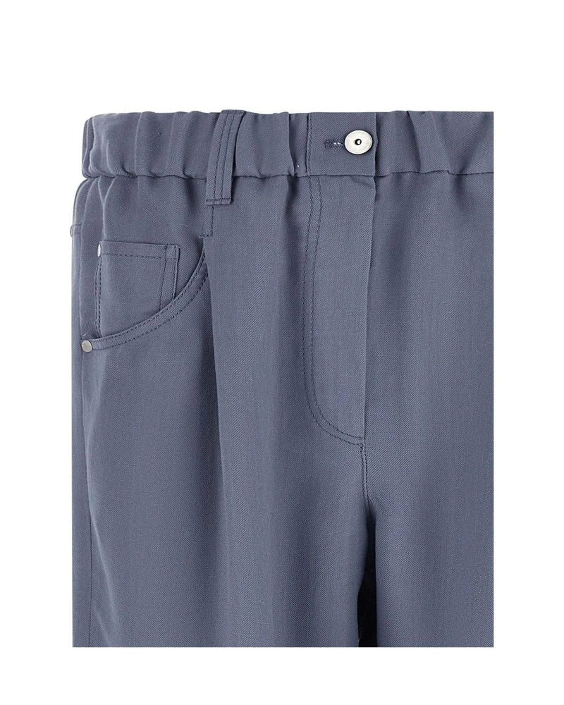 Brunello Cucinelli Trouser in blue, Viscose — view 3