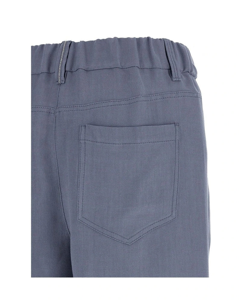 Brunello Cucinelli Trouser in blue, Viscose — view 4