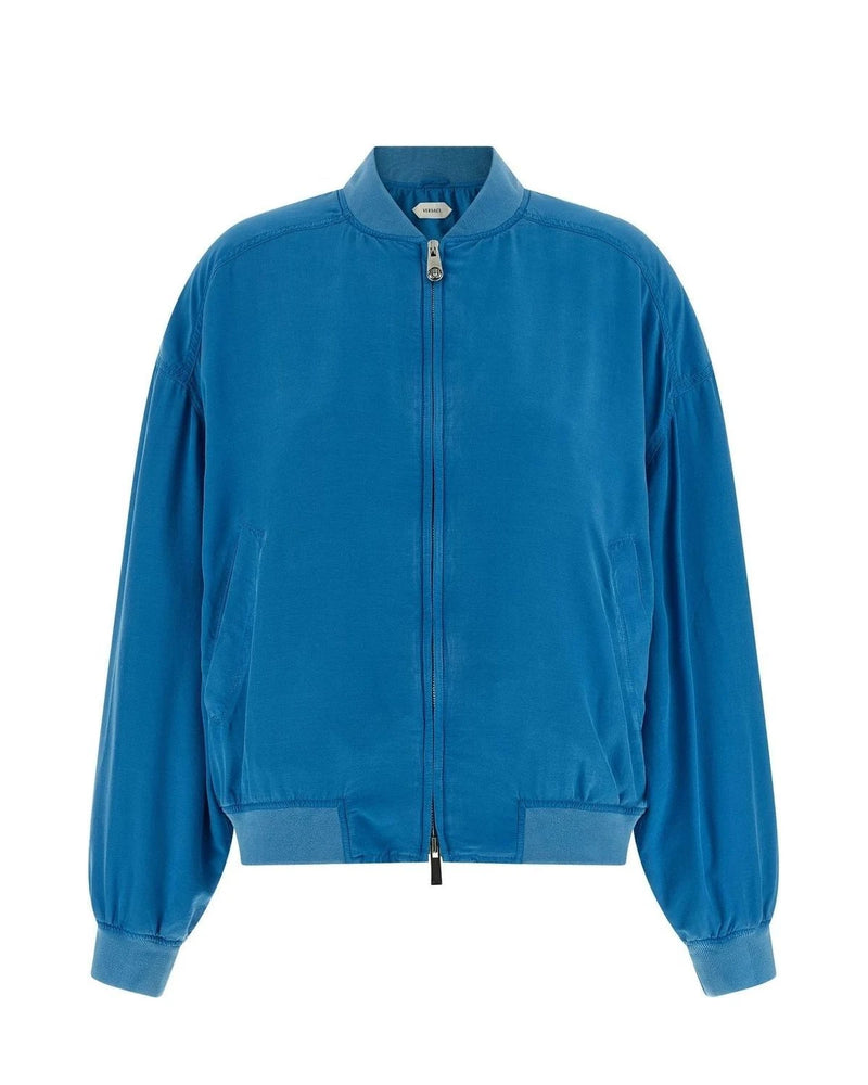 Versace Bomber Jacket in blue, Silk