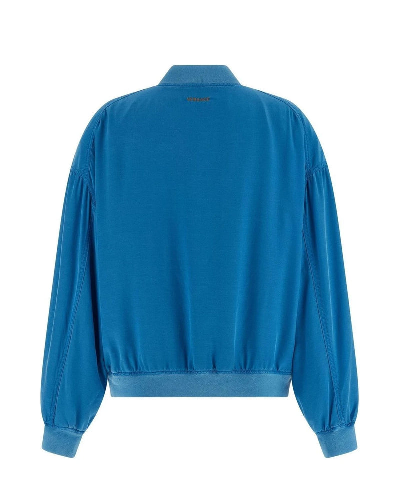Versace Bomber Jacket in blue, Silk — view 2