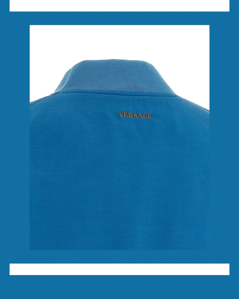 Versace Bomber Jacket in blue, Silk — view 4