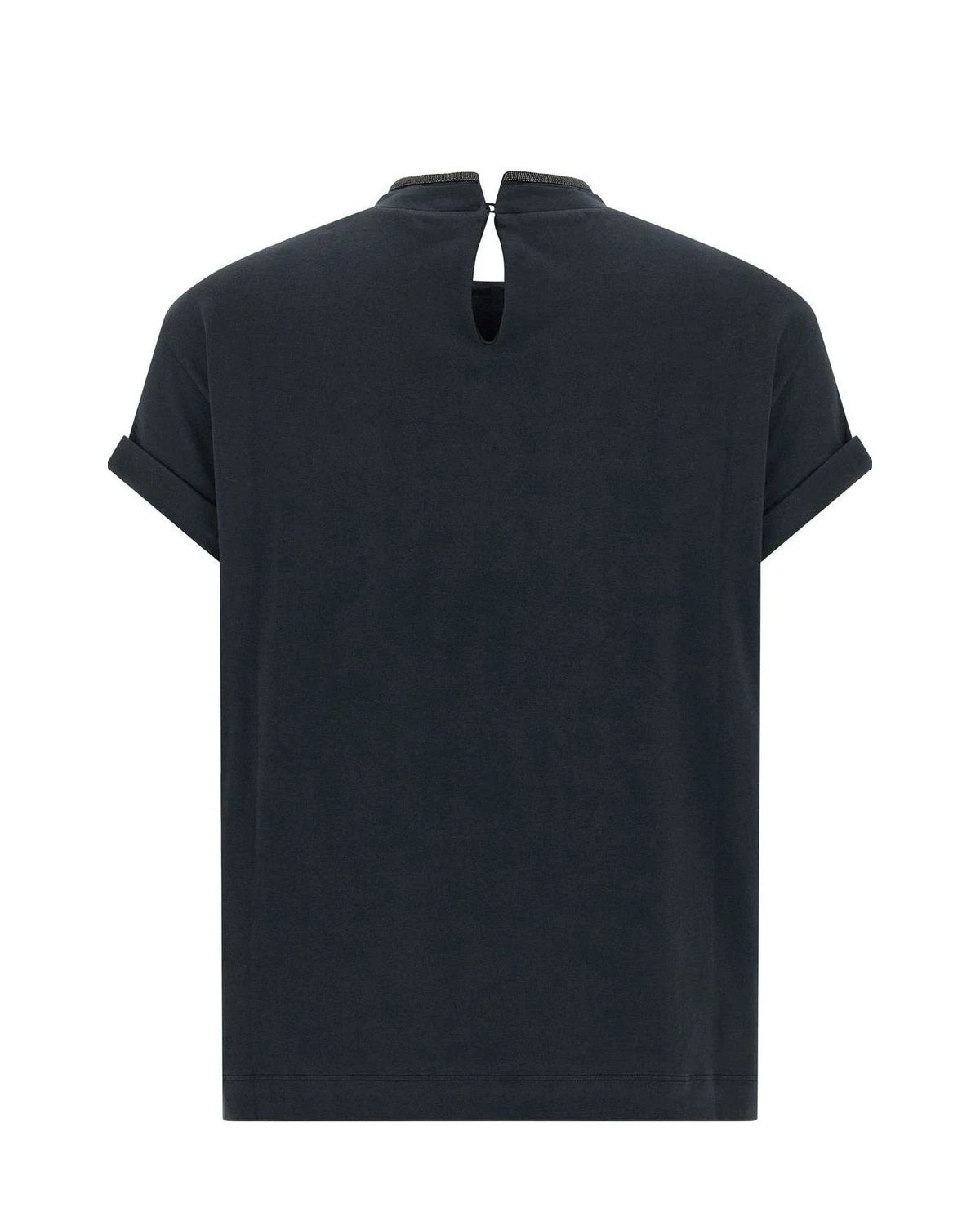 Brunello Cucinelli T-Shirt in blue, Cotton — view 2