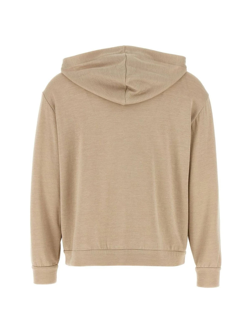 Brunello Cucinelli Hoodie in beige, Cotton — view 2