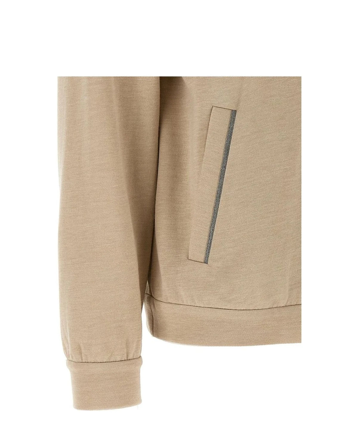 Brunello Cucinelli Hoodie in beige, Cotton — view 4