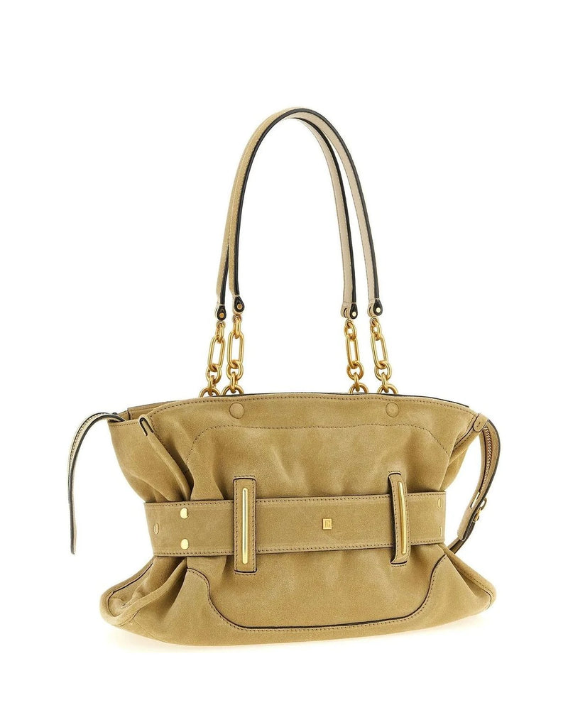 Balmain Shoulder Bag in beige, Calfskin Leather — view 2
