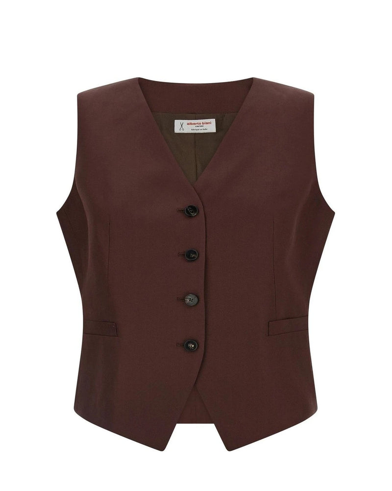 Alberto Biani Vest in brown, Viscose