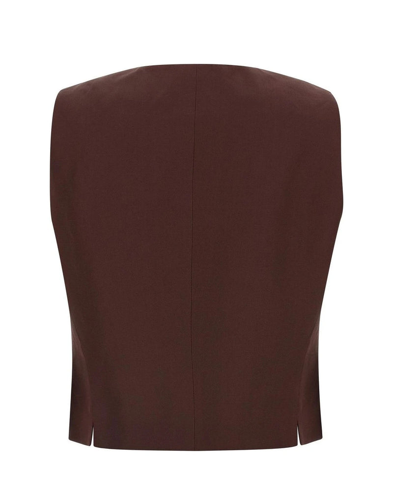 Alberto Biani Vest in brown, Viscose — view 2
