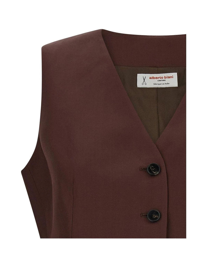 Alberto Biani Vest in brown, Viscose — view 3