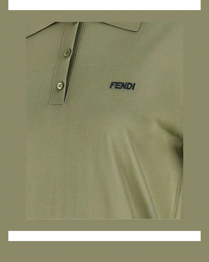 Fendi Polo in green, Viscose — view 4