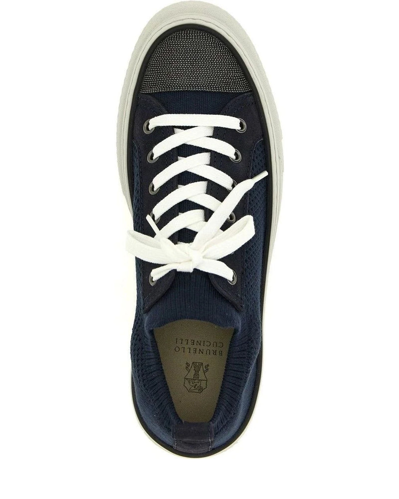 Brunello Cucinelli Sneakers in blue, Cotton — view 4