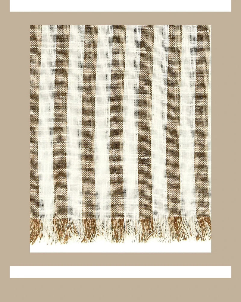 Brunello Cucinelli Scarves & Shawl in brown, Linen — view 2