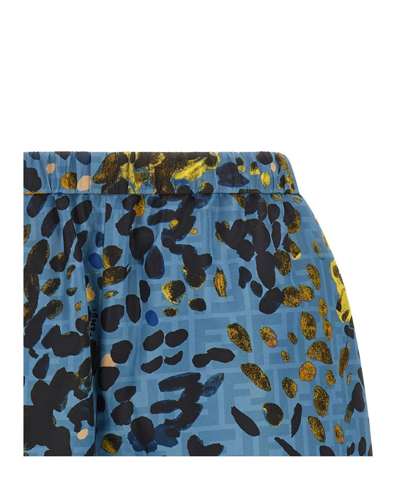 Blue Polyester Bermuda Shorts 
