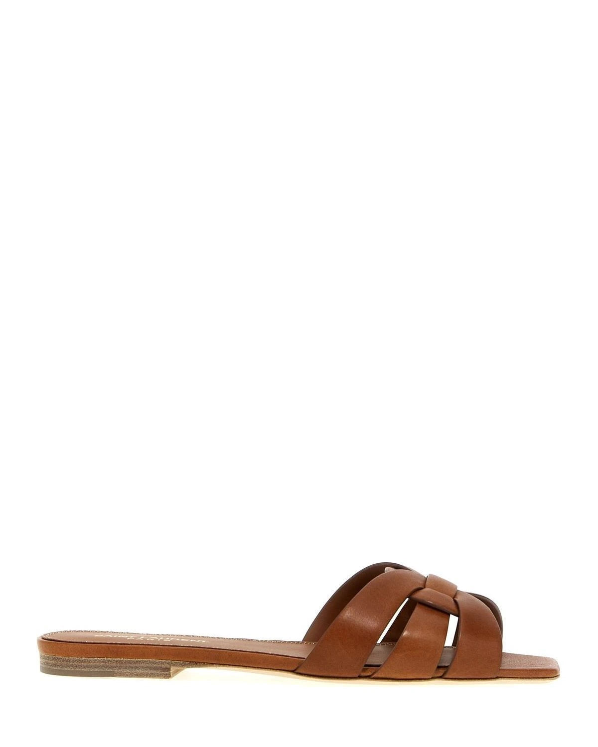 Brown Calfskin Slides 