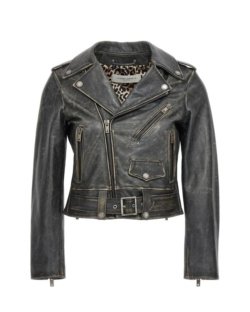 Golden Goose Trucker Jacket in black, Leather