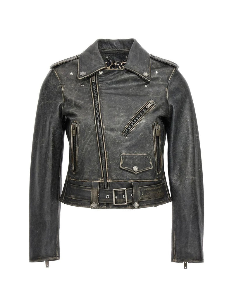 Golden Goose Trucker Jacket in black, Leather — view 2