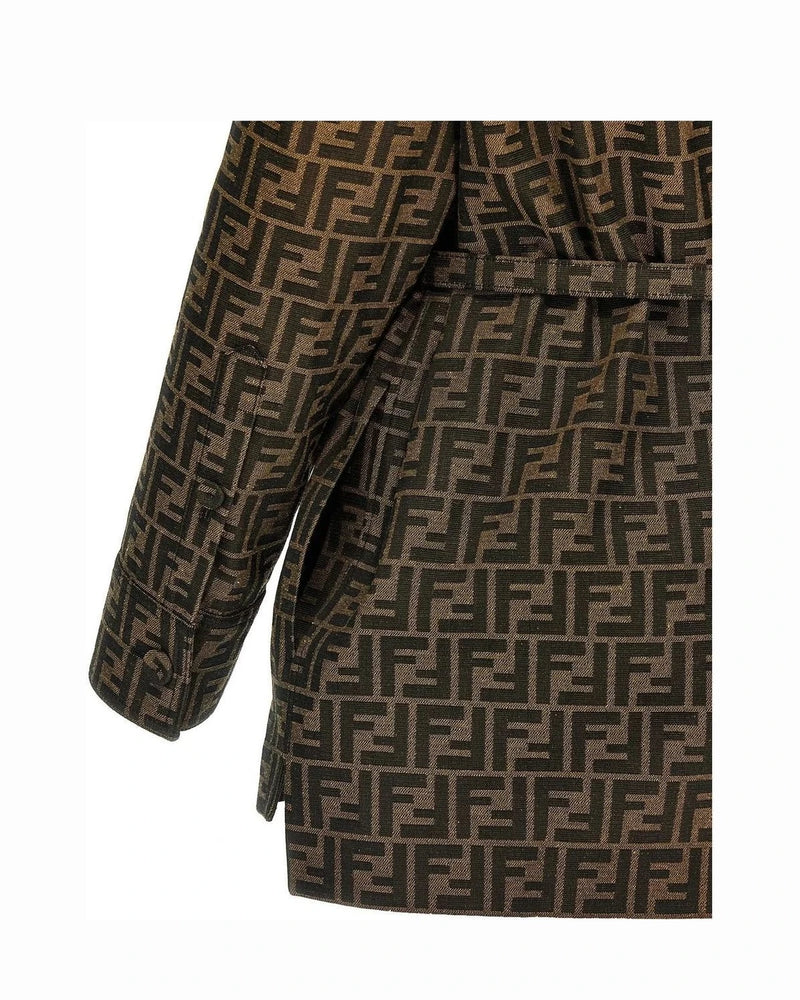Fendi Trucker Jacket in brown, Polyester — view 4