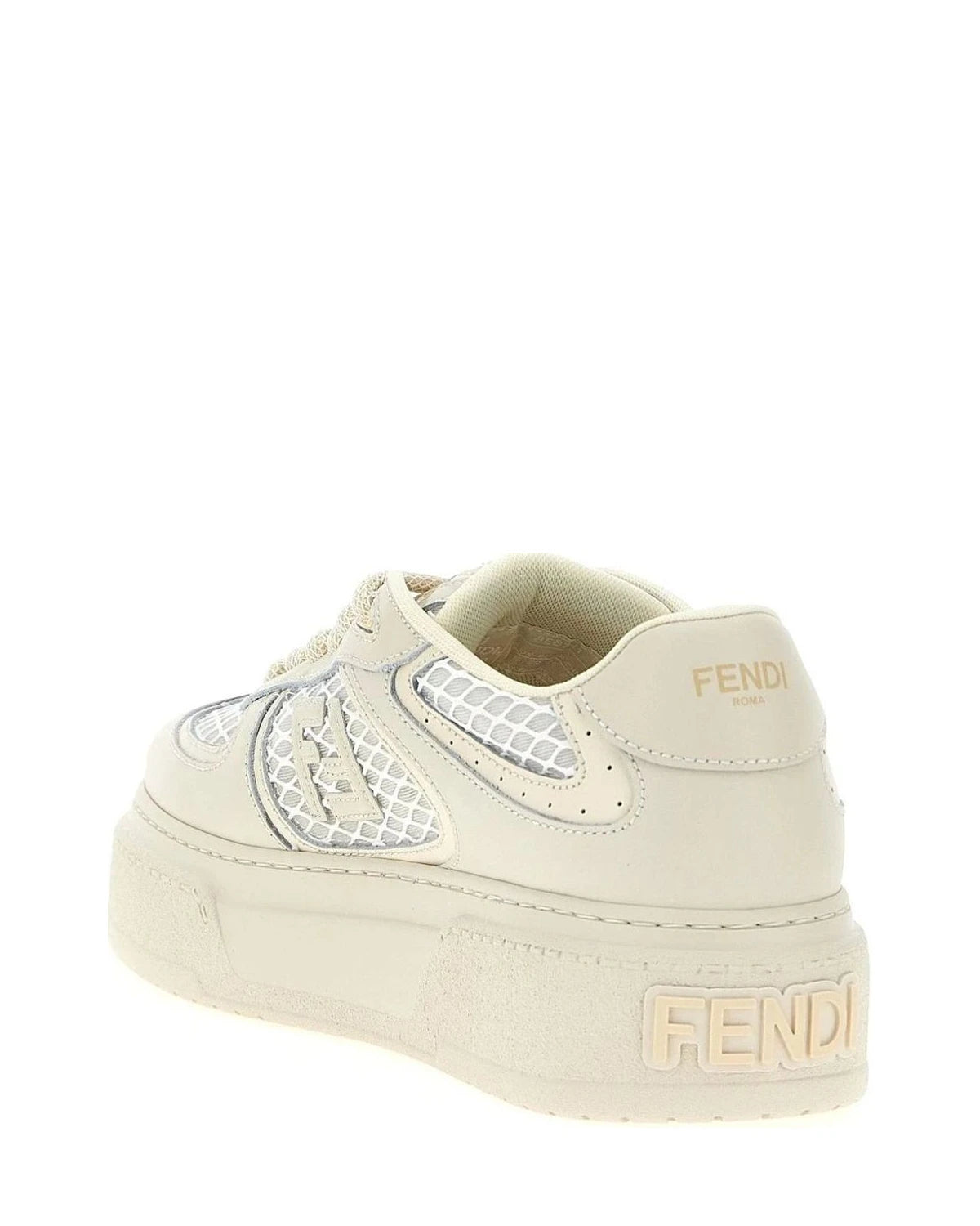 Fendi Sneakers in beige, Calfskin Leather — view 3